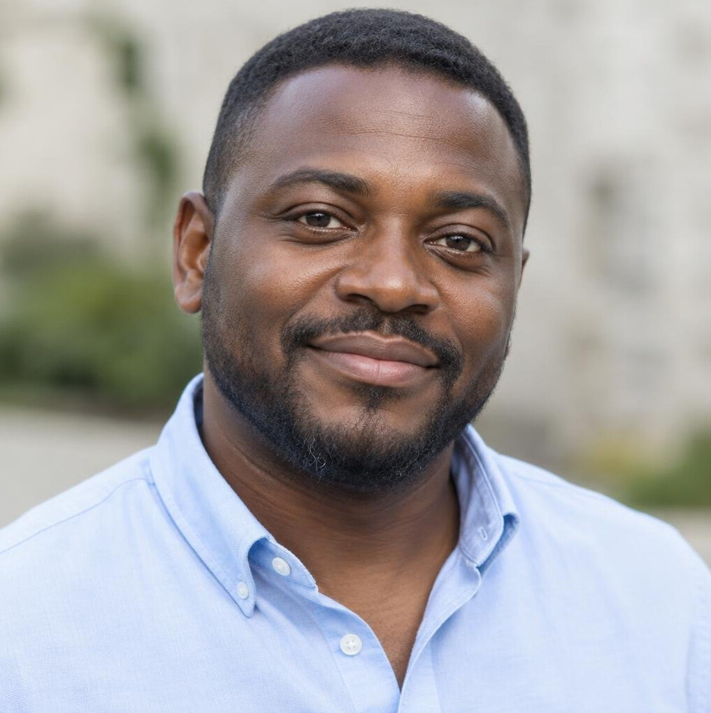 Portrait of a bearded man looking at the camera outdoors